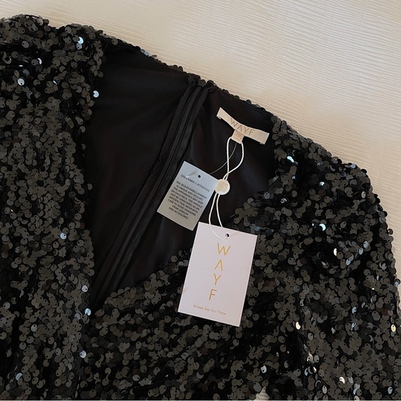 Brand New - Wayf Carrie Sequined Mini Dress 🖤✨ - Picture 6 of 16